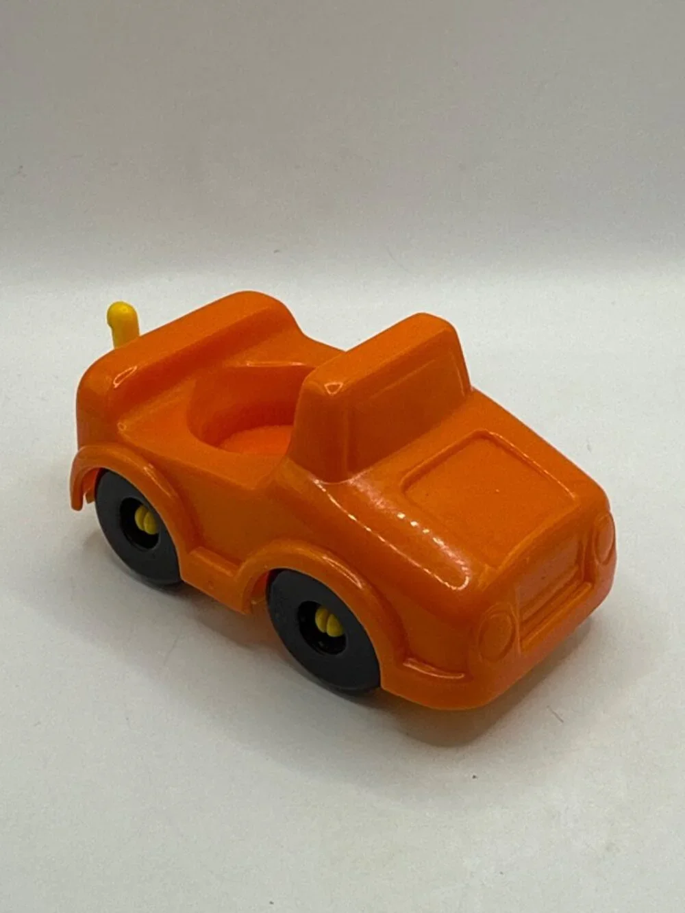 Vintage Fisher Price Little People Orange Tow Truck Toy Car Chunky Plastic Retro